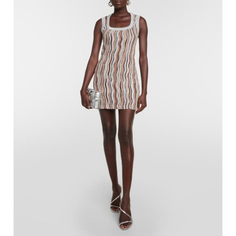 Missoni Sequin Striped Knit Mini Dress